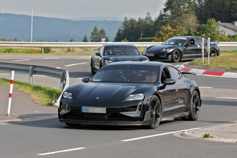 Red-hot Porsche Taycan Turbo GT spotted ahead of 2024 launch